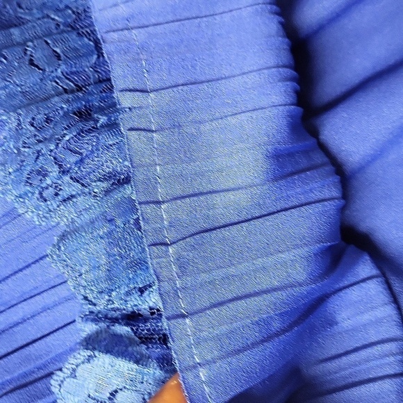 Vintage Encore Royal Blue Swing Dress Bow tie 🎀 ,lacey detailing attached - Picture 9 of 16